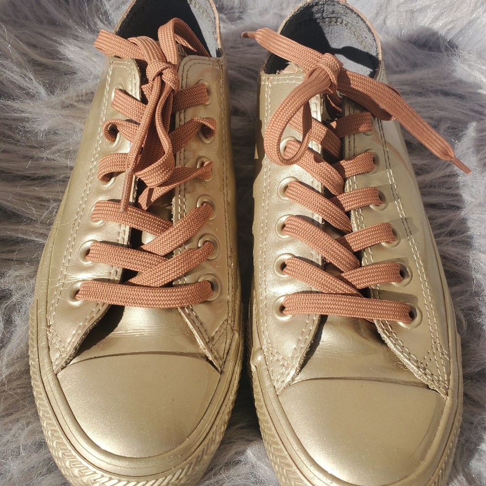 Gold converse chucks tan golden laces